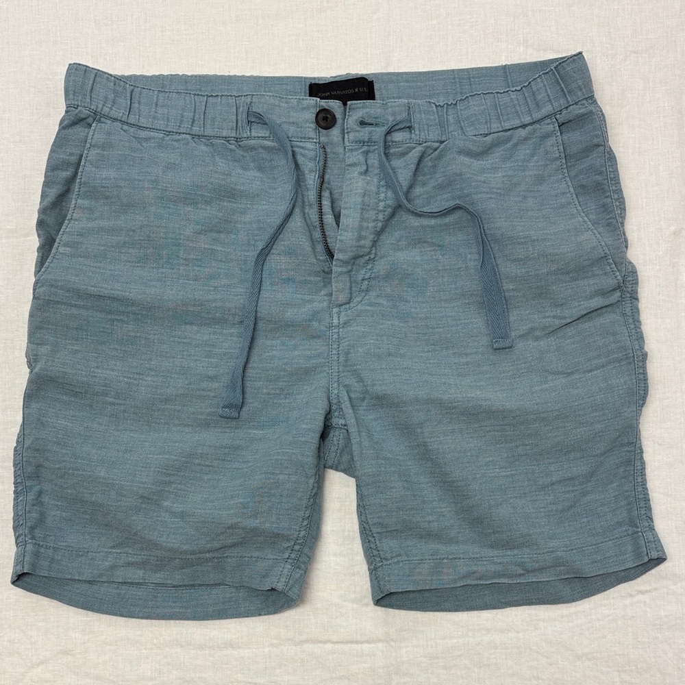 John Varvatos Slate Blue Flat Front Shorts